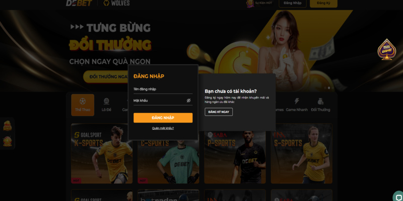 Link đăng nhập Debet chính thức
